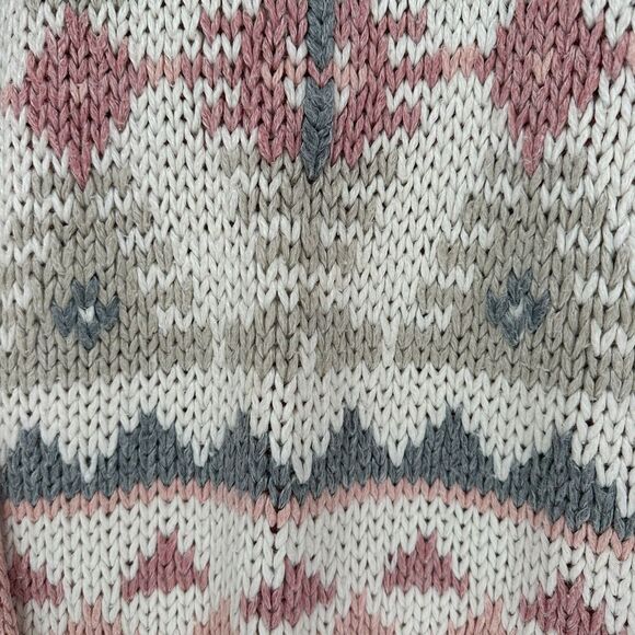 Vintage Currants Womens Knit Sweater Size L Pink Hand Loomed Fair Isle Icelandic - Picture 7 of 8